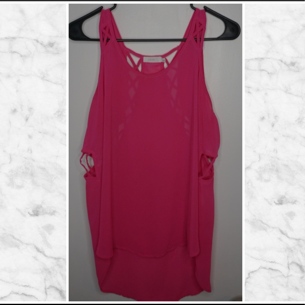 Hot Pink Sleeveless Blouse